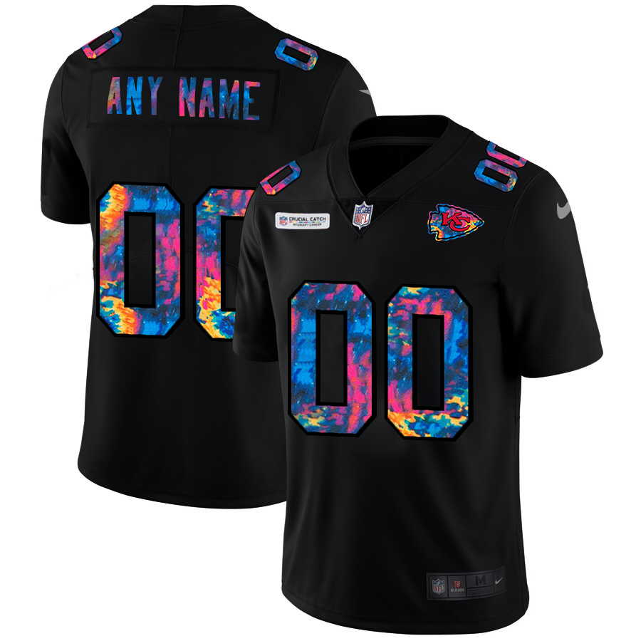Kansas City Chiefs Custom Men Nike MultiColor Black 2020 NFL Crucial Catch Vapor Untouchable Limited Jersey